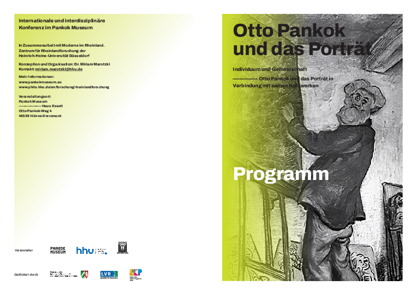 Flyer einer Veranstaltung zu Otto Pankok und das Porträt.